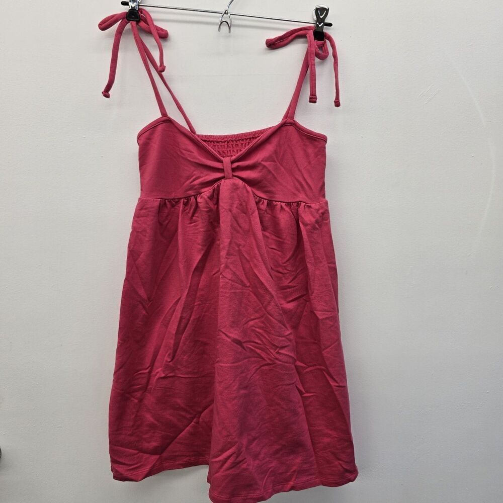 No Boundaries Women's Dress With Tieing Straps Size M 7-9 Jrs. Pink Punch (A3)